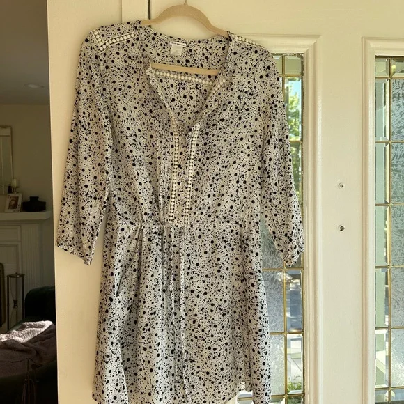 Club Monaco | Dresses | Club Monaco 0 Silk Black And White Floral Dress |  Poshmark